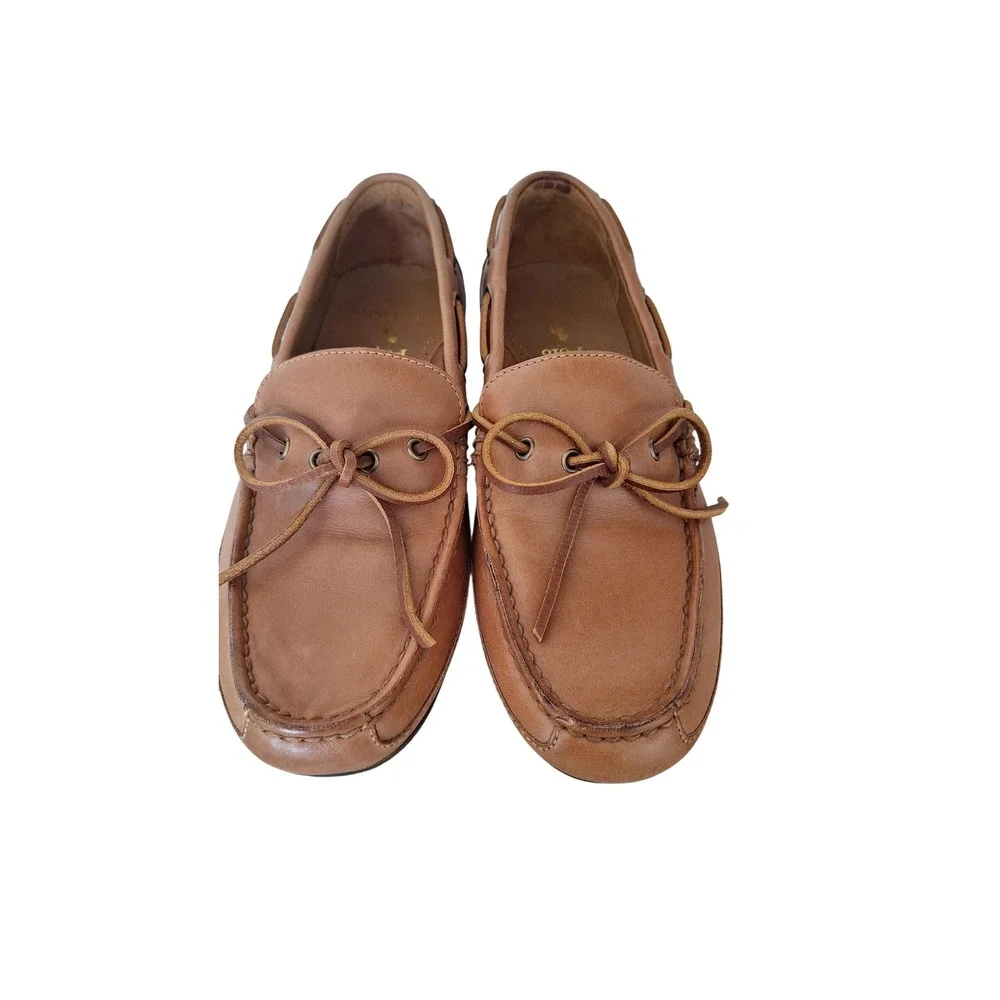 Polo Ralph Lauren Roberts Tan Leather Driving Loafers Mens 8D Brown Moccasins